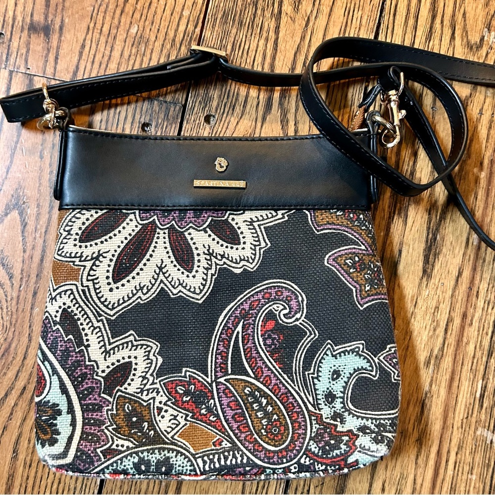 Spartina 449 Black and Multicolor Paisley Shoulder Bag
